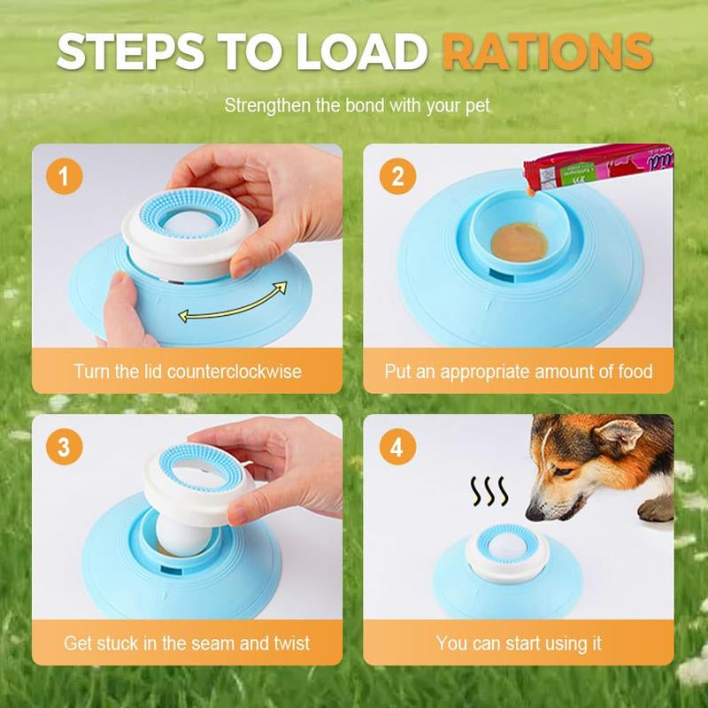 Mess-Free Dog Liquid Slow Feeder with Oral Care Texture, Keeps Face Clean Rolling Ball Bowl for Yogurt & Broth, Tongue Cleaning
