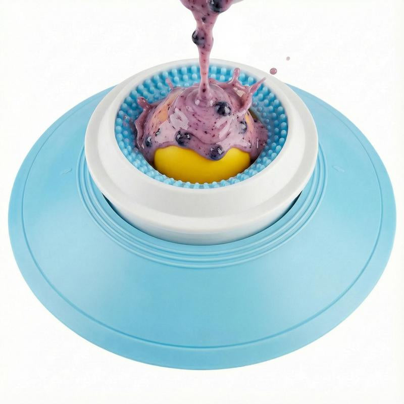 Mess-Free Dog Liquid Slow Feeder with Oral Care Texture, Keeps Face Clean Rolling Ball Bowl for Yogurt & Broth, Tongue Cleaning